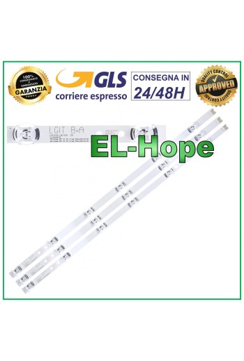 3er-Set mit 6 LED-Streifen für Fernseher LG 32 LGIT B+A 6916L-2223A (A) / 6916L-2224A (B)