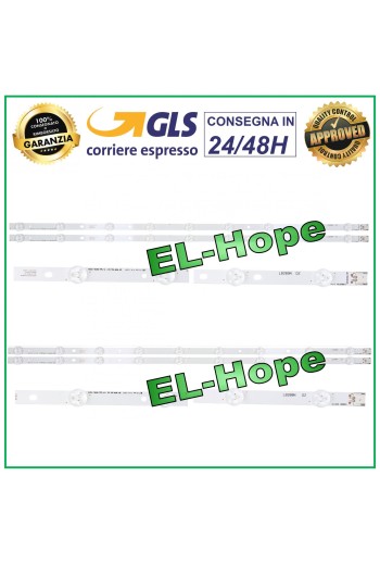 4er-Set mit 9 LED-Streifen für LG TV 32 6916L-1031A / Q712807 2x(A) + 2x(B) 647 mm