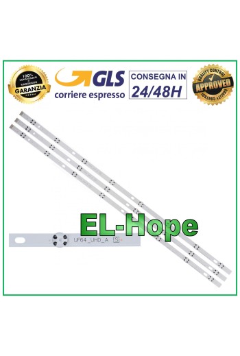 3er-Set mit 8 LED-Streifen für LG 43 TV AGF79078002 / AGF79099701 / AGF79103401 