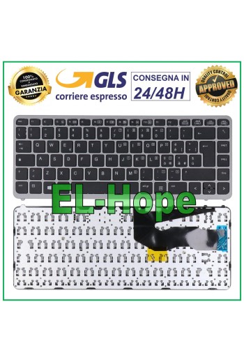 ITALIENISCHE TASTATUR HP ELITEBOOK 840 G1 G2 / 850 G1 G2 / 740 G1 G2 RAHMEN SILBER
