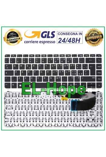 ITALIENISCHE TASTATUR TASTATUR NOTEBOOK HP ELITEBOOK 745 840 G3 G4 RAHMEN SILBER