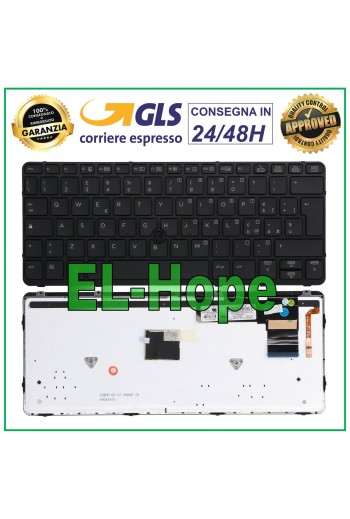 HP ELITEBOOK 820 825 720 725 G1 G2 RAHMEN HINTERGRUNDBELEUCHTUNG SCHWARZ ITALIENISCHE TASTATUR