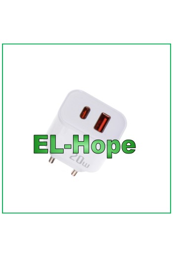 SCHNELLLADEN-AKKU-LADEGERÄT FÜR WIKO 20W TRAVEL DOPPEL-USB TYP C WEISS