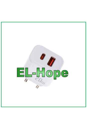 SCHNELLLADE-AKKU-LADEGERÄT FÜR MOTOROLA 20W TRAVEL DOPPEL-USB TYP C WEISS