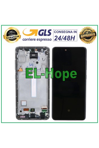 OLED-LCD-DISPLAY x SAMSUNG GALAXY A52 5G 2021 SM-A525F A526B TOUCH-RAHMEN WEISS