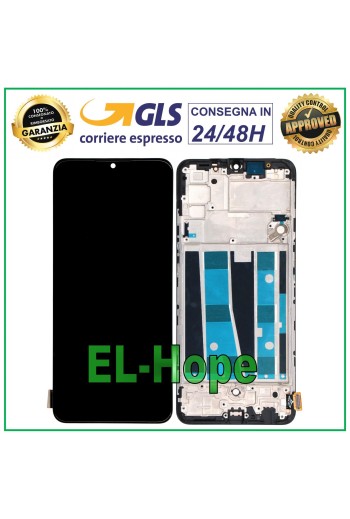 TFT-LCD-DISPLAY + RAHMEN FÜR OPPO A91 CPH2021 PCPM00 PCPT00 TOUCHSCREEN-GLAS