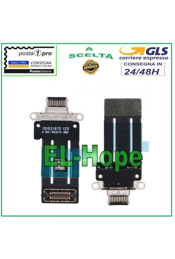 LADEANSCHLUSS IPAD PRO 12.9 2021 5. Gen A2379 A2461 A2462 FLAT CHARGE SCHWARZ