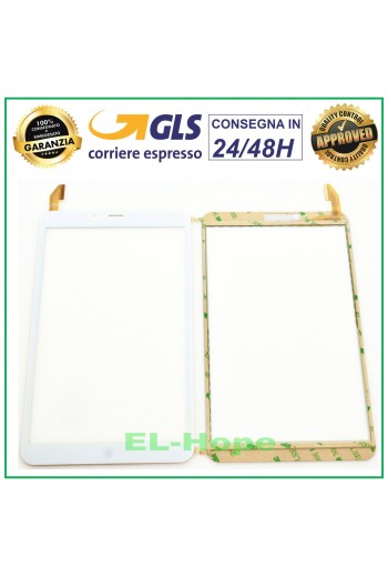 TOUCHSCREEN-GLAS MEDIACOM SMARTPAD IYO 8 M-SP8AY M-SP8BY WEISS