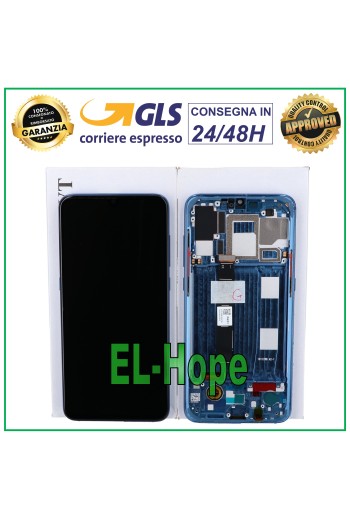 LCD-DISPLAY + ORIGINAL SERVICERAHMEN XIAOMI MI 9 M1902 F1G F1A F1T TOUCH BLAU