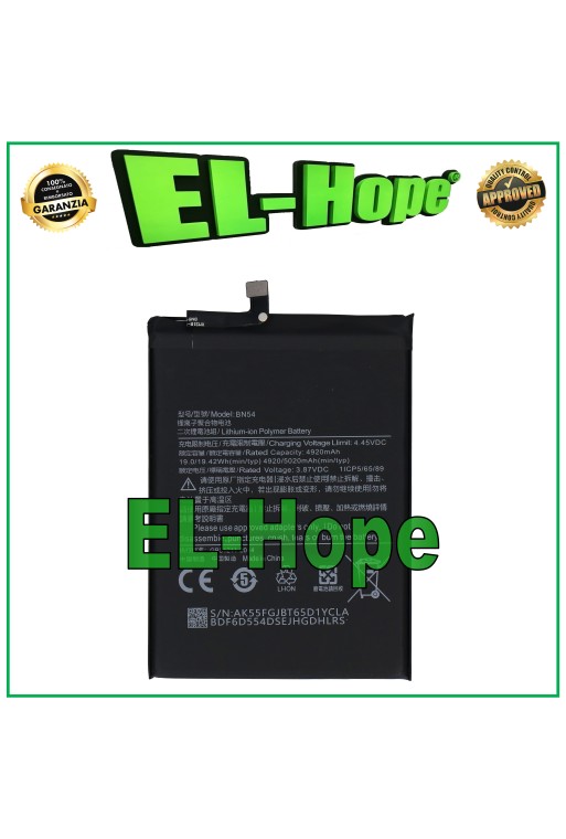 AKKU BN54 FÜR XIAOMI REDMI 9 M2004J19AG M2004J19G 5020mAh GLEICH DEM ORIGINAL AKKU BN54 FÜR XIAOMI REDMI 9 M2004J19AG M2004J19G 5020mAh GLEICH DEM ORIGINAL