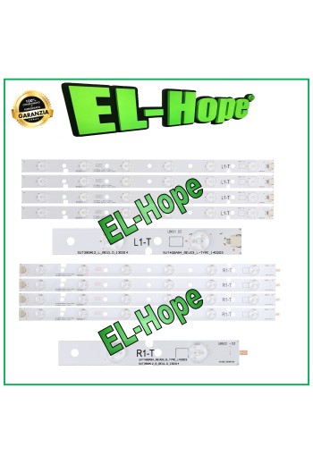 KIT 8 BARS 6 LEDs FÜR 39  TV TOSHIBA SVT390A12 / SVT390A05 / SVT400A94 /39L2300D