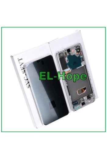 TOUCH-DISPLAY + LCD-RAHMEN ORIGINALSERVICE SAMSUNG GALAXY S21 SM G991 WEISS