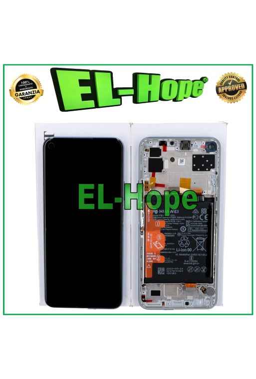 ORIGINAL LCD-DISPLAYRAHMEN UND AKKU HUAWEI P40 LITE 5G CDY-NX9A TOUCH SILBER