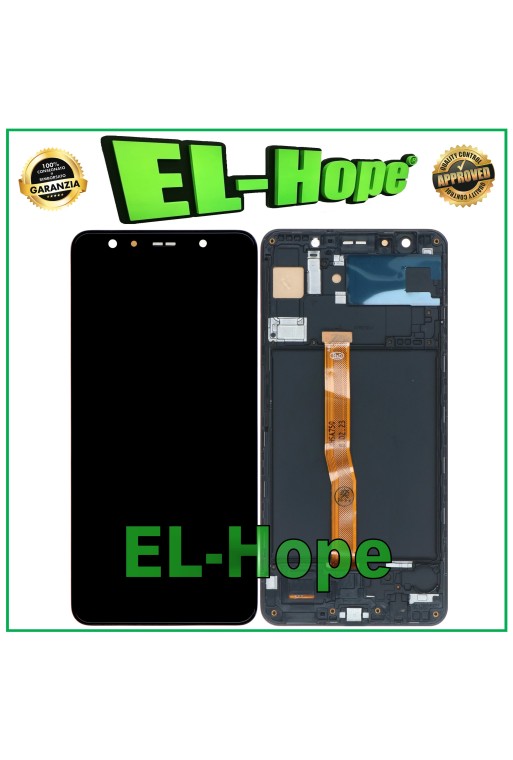 OLED-DISPLAY + RAHMEN FÜR SAMSUNG GALAXY A7 2018 SM-A750F TOUCHSCREEN SCHWARZES GLAS