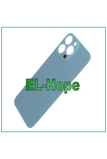 AKKUDECKEL AUS GLAS FÜR IPHONE 13 PRO MAX BIG HOLE SIERRA BLAU