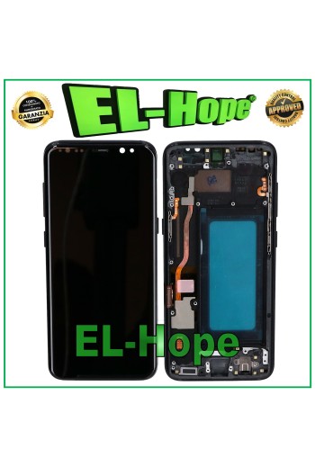 TFT LCD DISPLAY + RAHMEN FÜR SAMSUNG GALAXY S8 SM-G950 F TOUCHSCREEN SCHWARZES GLAS