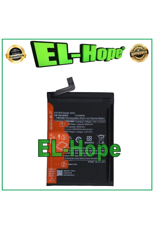 BATTERIE BN61 FÜR XIAOMI POCO X3 M2007J20CG M2007J20CT 6000 mAh ENTSPRECHEND DEM ORIGINAL