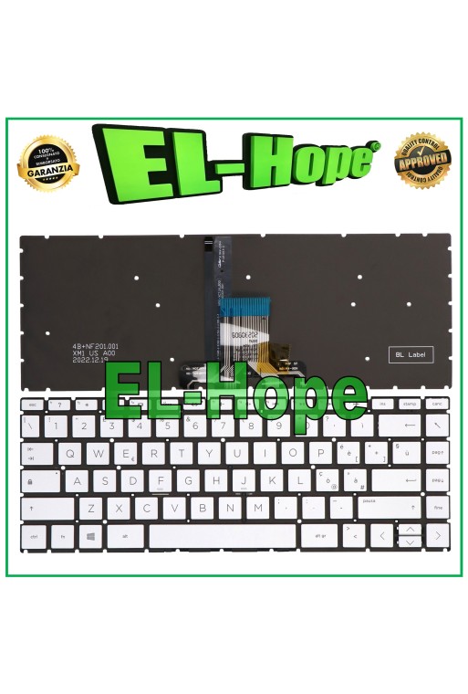 ITALIENISCHE TASTATUR FÜR HP PAVILION 14-CK 14-CM 14-CS 14-CY SILBER HINTERGRUNDBELEUCHTUNG
