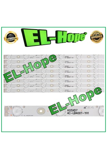 KIT 8 6 LED-STREIFEN FÜR 40  TV TCL 4C-LB400T-YH1 KG5XD7 40F2370-6EA 399mm