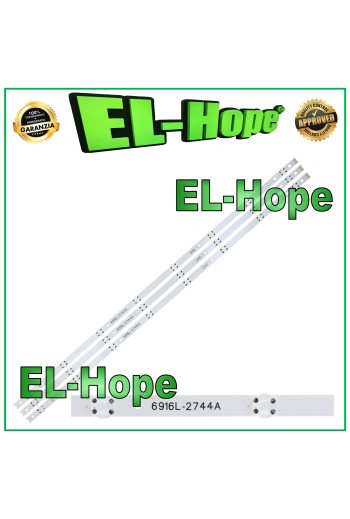 3er-Set mit 8 LED-Streifen für 43-Zoll-Fernseher LG AGF9046801 6916L-2744A LB232 842 mm