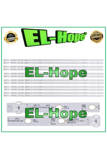 KIT 12 BARS 5 LED TV 65 HISENSE JL.D65051330-365AS-M_V02 HD650V3U51-TO REV1.0