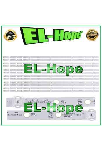 KIT 12 BARS 5 LED TV 65 HISENSE JL.D65051330-365AS-M_V02 3B5CZ61012 L610mm