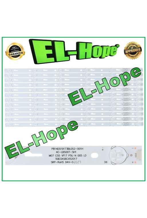 KIT 12 6 LED-STREIFEN FÜR TV 50 TCL 4C-LB500T-SH1 PB14D519173BL052-001H