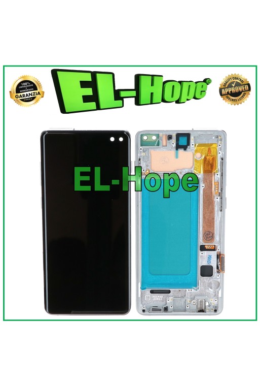 TFT-LCD-DISPLAY + RAHMEN FÜR SAMSUNG GALAXY S10 PLUS SM-G975F TOUCHSCREEN WEISS
