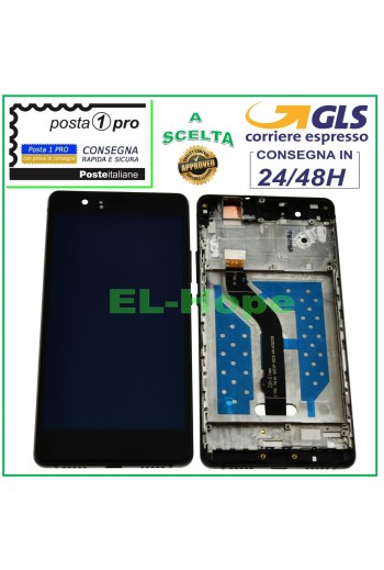 LCD-DISPLAY + RAHMEN FÜR HUAWEI P9 LITE VNS-L31 L23 L21 TOUCHSCREEN SCHWARZES GLAS