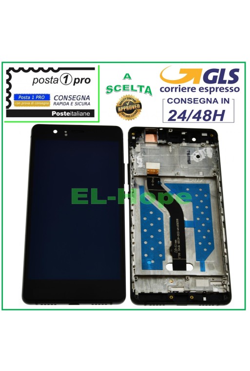 LCD-DISPLAY + RAHMEN FÜR HUAWEI P9 LITE VNS-L31 L23 L21 TOUCHSCREEN SCHWARZES GLAS