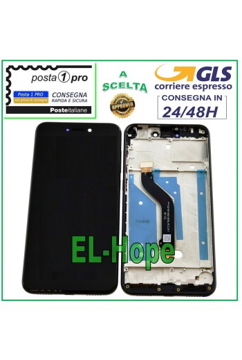 LCD-DISPLAY TOUCHSCREEN-RAHMEN FÜR HUAWEI P8 LITE 2017 PRA-LA1 LX1 LX3 SCHWARZ