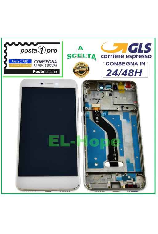 LCD-DISPLAYRAHMEN FÜR HUAWEI P8 LITE 2017 PRA-LA1 LX1 LX3 TOUCHSCREEN WEISS