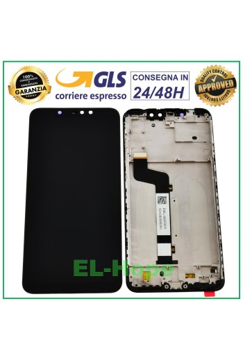 LCD-DISPLAY + RAHMEN FÜR XIAOMI REDMI NOTE 6 PRO TOUCHSCREEN SCHWARZER BILDSCHIRM