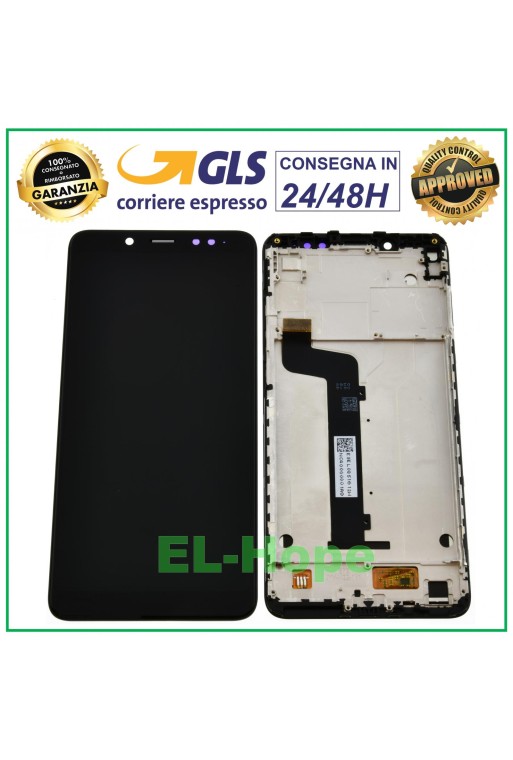 DISPLAY + RAHMEN LCD FÜR XIAOMI REDMI NOTE 5 M1803E7SG TOUCHSCREEN SCHWARZES GLAS