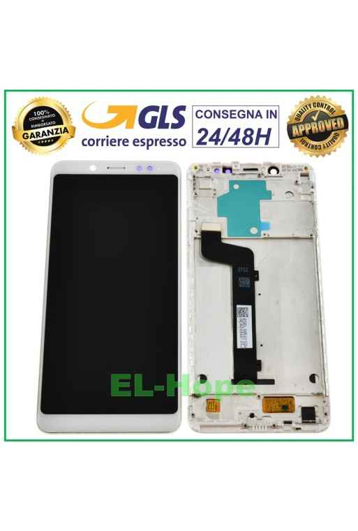 DISPLAY + RAHMEN LCD FÜR XIAOMI REDMI NOTE 5 M1803E7SG TOUCHSCREEN WEISSES GLAS