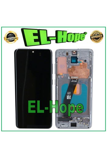 OLED-LCD-DISPLAY + RAHMEN FÜR SAMSUNG GALAXY S20 SM-G980 G981 TOUCH-GLAS GRAU