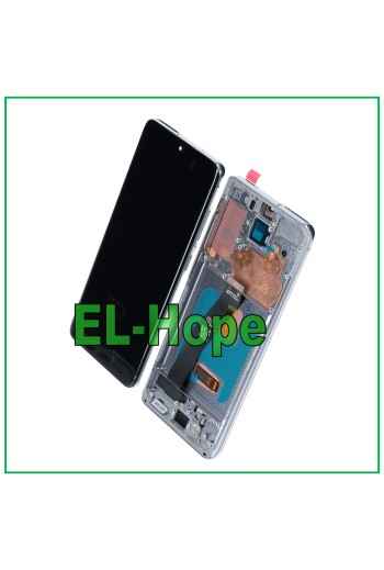 OLED-LCD-DISPLAY + RAHMEN FÜR SAMSUNG GALAXY S20 SM-G980 G981 TOUCH-GLAS GRAU