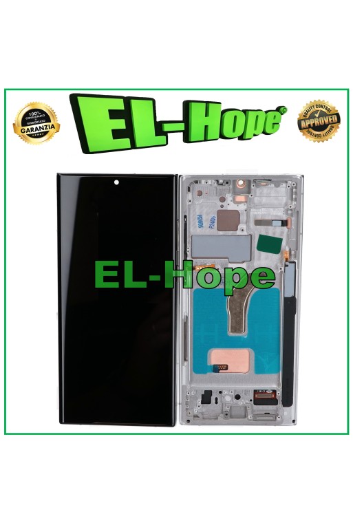 TFT-LCD-DISPLAY + RAHMEN TOUCH FÜR SAMSUNG GALAXY S22 ULTRA 2022 SM-S908 WEISS
