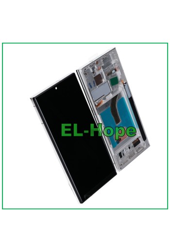 TFT-LCD-DISPLAY + RAHMEN TOUCH FÜR SAMSUNG GALAXY S22 ULTRA 2022 SM-S908 WEISS