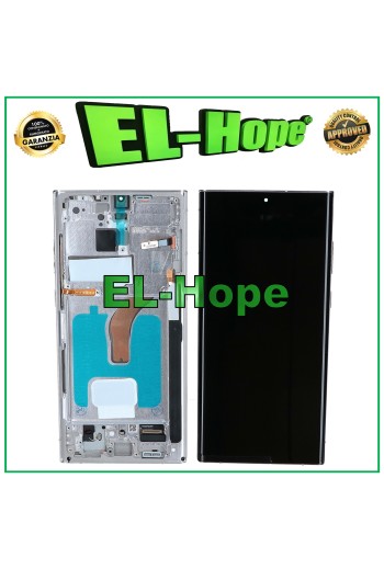 OLED-LCD-DISPLAY + RAHMEN TOUCH FÜR SAMSUNG GALAXY S22 ULTRA 2022 SM-S908 WEISS