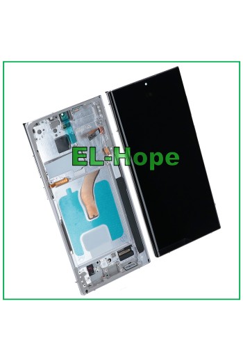 OLED-LCD-DISPLAY + RAHMEN TOUCH FÜR SAMSUNG GALAXY S22 ULTRA 2022 SM-S908 WEISS