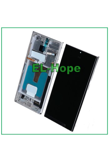 OLED-LCD-DISPLAY + RAHMEN TOUCH FÜR SAMSUNG GALAXY S22 ULTRA 2022 SM-S908 WEISS