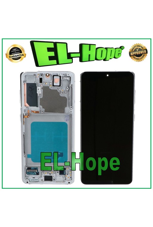 OLED-RAHMEN-LCD-DISPLAY FÜR SAMSUNG GALAXY S21 SM-G991 TOUCHSCREEN WEISSES GLAS