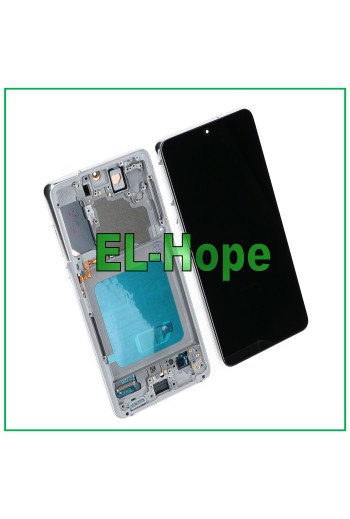 OLED-RAHMEN-LCD-DISPLAY FÜR SAMSUNG GALAXY S21 SM-G991 TOUCHSCREEN WEISSES GLAS