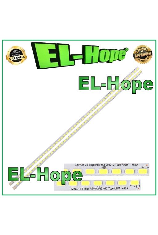KIT 2 BARS 48 LED FÜR 32  TV LG 32INCH V5 EDGE REV 0.2 TYP-RECHTS / LINKS 48EA 