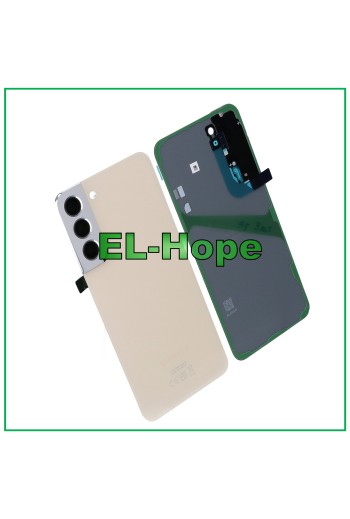 ORIGINAL SAMSUNG GALAXY S22+ PLUS SM-S906 AKKU-COVER GLAS CASE CREME