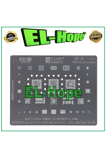 SCHABLONE REBALLING CPU MOTHERBOARD AMAOE OV3 FÜR OPPO A3 A1 A73 A79 A83 R11 R15