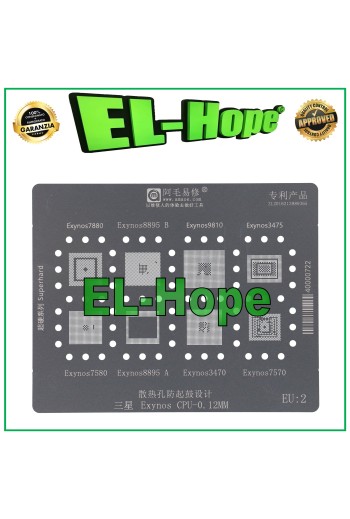 SCHABLONE REBALLING LAYER AMAOE EU2 FÜR SAMSUNG EXYNOS 7880 S8895B 9810 3475