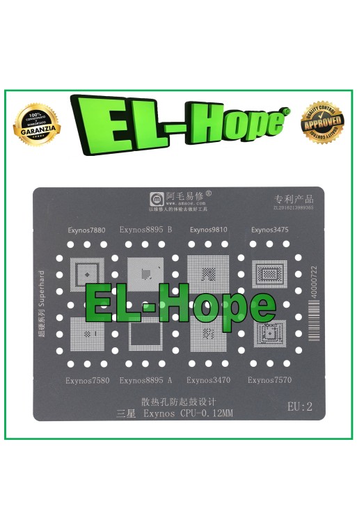 SCHABLONE REBALLING LAYER AMAOE EU2 FÜR SAMSUNG EXYNOS 7880 S8895B 9810 3475