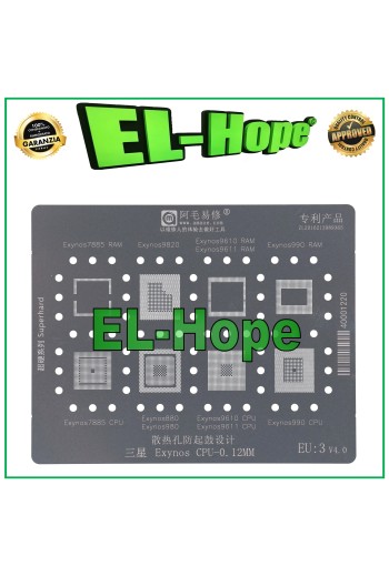 SCHABLONEN-REBALLING-SCHICHT CPU AMAOE EU3 FÜR EXYNOS 7885 9820 9610 9611 990 RAM